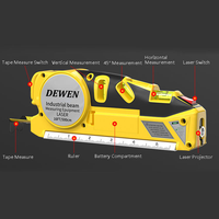 Livella Laser Industriale DEWEN a 3 Linee, Professionale, Orizzontale e Verticale, Portatile, Multifunzione, con Funzione di Misurazione Distanza, per Uso Domestico