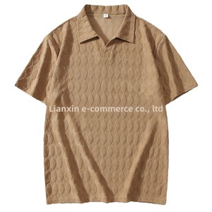 Nuova Camicia da <span class=keywords><strong>Uomo</strong></span> 2024 a Maniche Corte con Motivo Jacquard a Righe, Taglie Grandi, Stile Casual, Tendenza Moda - Product Image 5