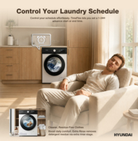 HYUNDAI Large Load Washer Dryer Combo 12kg Wash 6kg Dry DD Motor 1hr Wash&Dry Energy Saving Class a