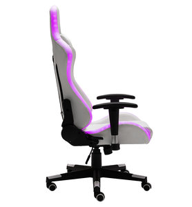 Silla Gaming RGB Minimalista con Masaje, Giratoria 360 Grados, Reposabrazos Ajustables, Cuero PU, Reclinable, Reposapiés y Soporte Lumbar - Product Image 3