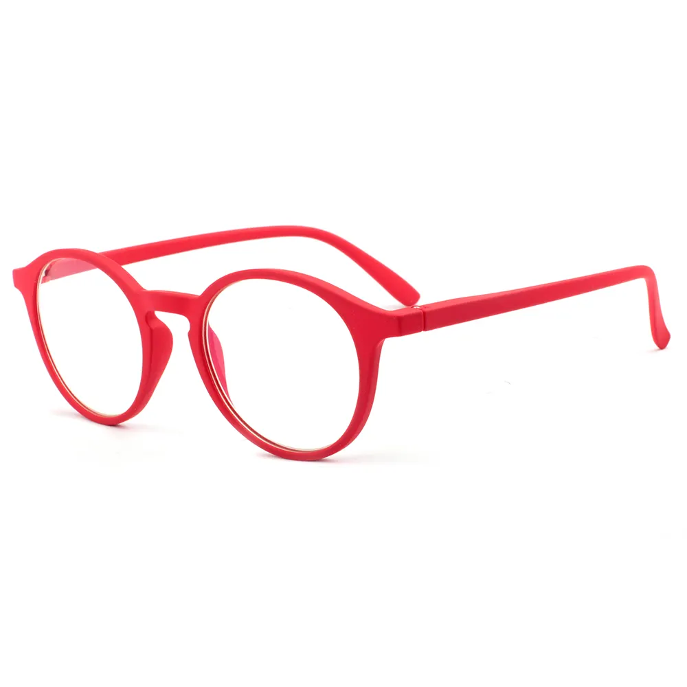 Fashion ladies red pc with rubber paint small round reading glasses