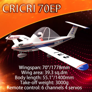 <span class=keywords><strong>Avion</strong></span> RC CRICRI 70EP, envergure de 70 pouces, <span class=keywords><strong>avion</strong></span> acrobatique à deux moteurs, modèle d'<span class=keywords><strong>avion</strong></span> à aile fixe en bois de <span class=keywords><strong>balsa</strong></span>, <span class=keywords><strong>kit</strong></span> ARF - Product Image 2