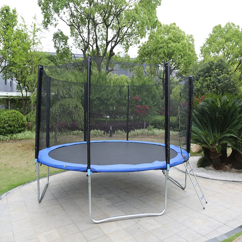 Popular 8ft 244cm <span class=keywords><strong>Circular</strong></span> trampolín con red de protección en el jardín para el entretenimiento en casa y ejercicio