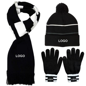 Logotipo personalizado de punto Fans Jacquard Fútbol Bufanda Sombrero Guantes Conjunto - Product Image 6