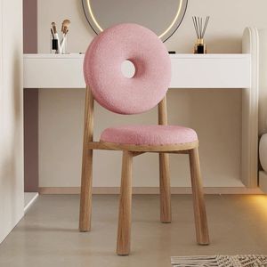 Silla de <span class=keywords><strong>Comedor</strong></span> Moderna de Madera Sólida para Hotel o Restaurante, Respaldo Tipo Donut, Tapizada en Tela Teddy, para Sala de Estar o <span class=keywords><strong>Comedor</strong></span>, Modelo L091 - Product Image 2
