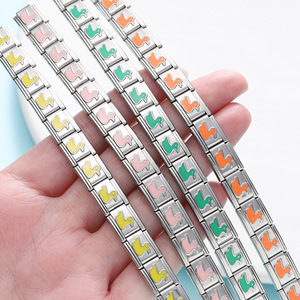 Duck Modular Charm Link | 18K PVD Stainless Steel Square Italian <b>Bracelet</b> <b>Bead</b> for DIY Jewelry <b>Making</b> Accessories - Product Image 3