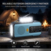 Ready to Ship Emergency Solar Hand Crank Radio With SOS Alert NOAA Weather Radio Power Bank Wireless Speaker