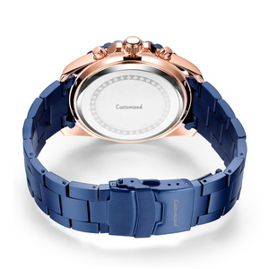 Men's Watch Large Dial Chronograph <b>Calendar</b> Steel Band Business Quartz Watch - Product Image 3