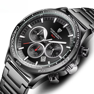 Reloj de Pulsera Deportivo y de Negocios para Hombre, con Correa de Acero Inoxidable, Resistente al Agua, Luminoso, con Calendario, de Cuarzo, a la Moda - Product Image 2
