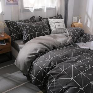 Simple Classic Queen Bedding <strong>Set</strong> 5 Size Bed Linen 4pcs <strong>Set</strong> <strong>Duvet</strong> Cover <strong>Set</strong> Pastoral Bed Sheet AB Side <strong>Duvet</strong> Cover <strong>Black</strong> - Product Image 2