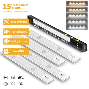 Barre lumineuse <span class=keywords><strong>LED</strong></span> pour armoire avec capteur de mouvement PIR, 5 couleurs, luminosité réglable, écologique, moderne, pour cuisine - Product Image 1