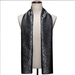 Écharpe de <span class=keywords><strong>luxe</strong></span> pour hommes, jacquard, motif cachemire/floral, longue écharpe noire, châle d'automne et d'hiver, idéal pour offrir en cadeau - Product Image 4