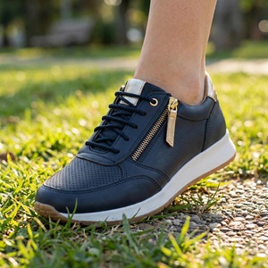 <span class=keywords><strong>Sneakers</strong></span> da <span class=keywords><strong>Donna</strong></span> Blu Navy Retrò con Suola Chunky e Cerniera Laterale, Vendita all'Ingrosso - Product Image 5