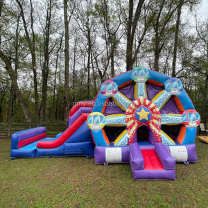 GMY Inflables Noria Feliz Cumpleaños Salto Castillo Tobogán Combo Chateau Gonflable Enfant Niño Parque infantil al aire libre - Product Image 3