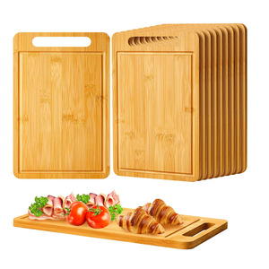 Tabla de cortar de bambú de cuatro lados, rectangular, antibacteriana, juego de tablas de cocina para frutas y carne - Product Image 1