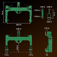 Attelage rapide à 3 points AMBITION avec adaptateur extra polyvalent pour récepteur de 2 pouces, adaptation sans douille, capacité de levage de 3000 lb