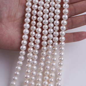 Collar de Perlas de Agua Dulce Naturales Blancas de Alta Calidad de 8-9 mm, Cuentas Sueltas Impecables y Casi Circulares - Product Image 4