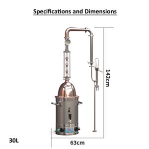 Distillateur de whisky haute performance en acier inoxydable 304, équipement de brassage avec régulation de température contrôlée électriquement - Product Image 6