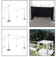 Support de toile de fond événementiel réglable 50 x 10 pieds avec base métallique robuste pour événements