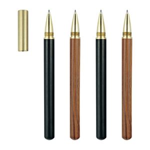 Bolígrafo de Tinta de Gel con Tapa Giratoria de Madera Natural Sólida y Detalles en Latón, Bolígrafo de Madera Retro Hecho a Mano con Logotipo Grabado con Láser Personalizado - Product Image 2