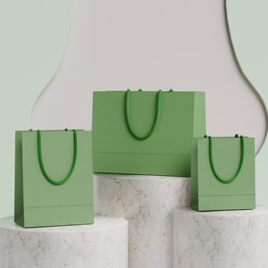 Sacs cadeaux de luxe personnalisés par le fabricant, emballage avec logo imprimé, sacs cadeaux en papier vert personnalisés, sacs cadeaux de remerciement - Product Image 2