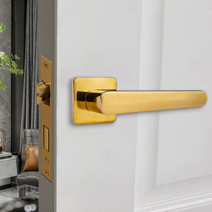 Poignée de porte Euro Style en aluminium PVD doré, fabriquée sur mesure en usine, accessoires de quincaillerie pour fenêtres - Product Image 3
