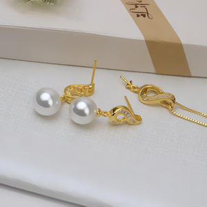 Pendientes de Plata S925 con Perlas, Accesorios para DIY, Juego de Joyería Personalizada de Moda con Bandeja Vacía, Producto Semiterminado - Product Image 2