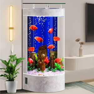 Réservoir de poissons rouges en verre semi-circulaire européen de haute qualité circulaire cylindrique écologique maison <span class=keywords><strong>Aquarium</strong></span> <span class=keywords><strong>Factory</strong></span> Direct - Product Image 1