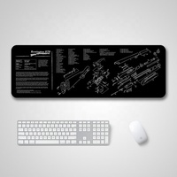 LW alas Mouse Anti licin untuk game, bantalan tetikus PC pola pistol, alas tetikus untuk game nyaman harga pabrik