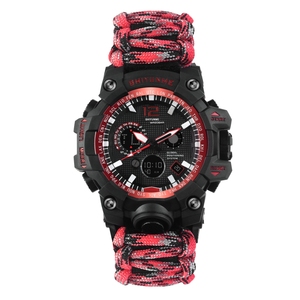 Bracelet de montre de survie en plein air Wilderness Survival avec boussole Flint Fire Starter Paracord - Product Image 1