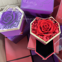 Boîtes à bijoux personnalisées en forme de rose éternelle, coffrets cadeaux pour la fête des mères, finition peinture premium pour bague, collier et boucles d'oreilles