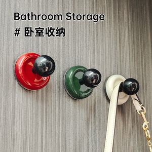 Retro Style Vacuum Suction Cup <b>Hooks</b> Round Wall Mounted Bathroom Towel <b>Hook</b> Set Of 3 Absorbent PP Material - Product Image 3