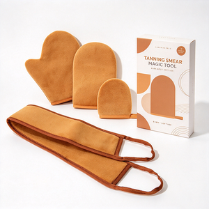 Kit applicateur de bronzage avec gant de dos allongé pour une application facile de la lotion auto-bronzante, gants cosmétiques doux ODM - Product Image 1
