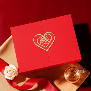 Pink Double Opening Luxury <b>Paper</b> Box <b>Embossed</b> Printing Wholesale Packaging for Valentines Day and Birthday Gifts - Product Image 2