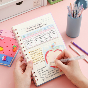 สมุดโน้ตปกซิลิโคนแบบนิ่มสั่งทำพิเศษ พร้อมรูสำหรับตกแต่งด้วยจี้ DIY สมุดโน้ตสีสันสดใสสำหรับนักเรียน - Product Image 6