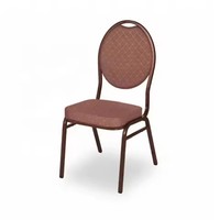 Chaises de mariage modernes en métal avec pieds en métal, dossier rond en tissu, pour hôtels, banquets, réceptions de mariage