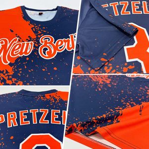 Camiseta de béisbol personalizada con patrón de cepillado, nombre y número personalizados, sublimada, que absorbe la humedad, ropa deportiva unisex para adultos - Product Image 4