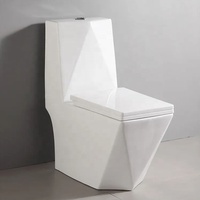 Toilette monobloc de luxe en forme de diamant en or blanc couleur argent