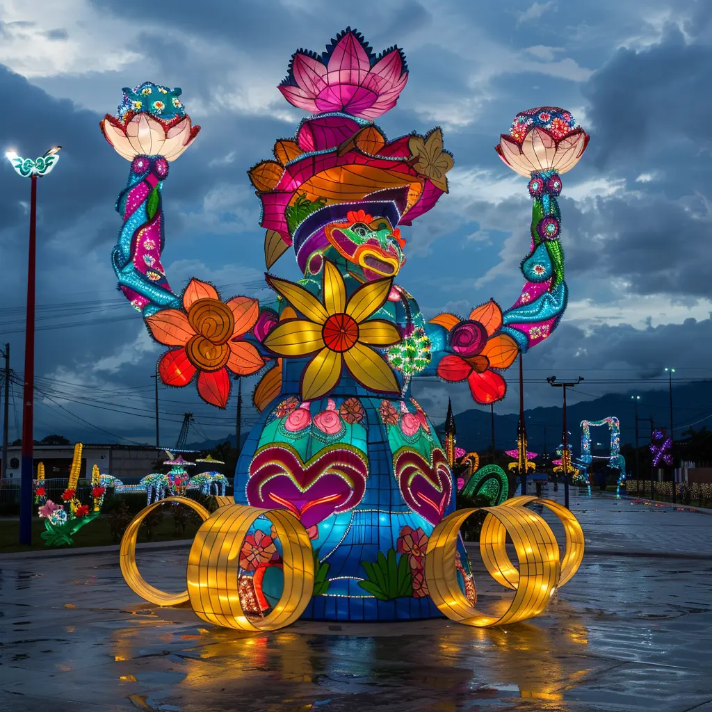 2024 Large scene lights Flower lights Festival figures animal spirits ghosts modeling outdoor