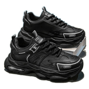 Spring Men's Breathable Mesh Sneakers White Trendy Versatile Thick-Soled <b>Height</b>-<b>Increasing</b> Running Casual Dad <b>Shoes</b> - Product Image 5