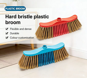 <span class=keywords><strong>Balai</strong></span> brosse OEM ODM écologique, tête de <span class=keywords><strong>balai</strong></span> en PET à poils souples, manche en bois amovible, pour le nettoyage des sols domestiques - Product Image 1
