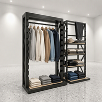 Porte-vêtements sur pied réglable en hauteur, couleur blanche personnalisée, avec étagère à pantalons et base en MDF