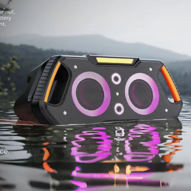 CE/FCC/RoHS Certified IPX7 Waterproof Floating Outdoor Speaker RGB Light Boombox for Pool Party Professional Audio System