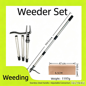 Stand up <b>Weed</b> Puller, 3-Section Manual Garden Weeder <b>Tool</b> for Lawn Yard Garden Root <b>Removal</b> - Product Image 6