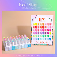 Kit de vernis gel pour l'été, 15 ml, 48 couleurs, à retirer par trempage, UV LED, DIY, effet œil de chat, végan, non toxique
