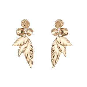 personality crystal Zircon leaf earrings women long tassel exquisite earring Fashion temperament earrings