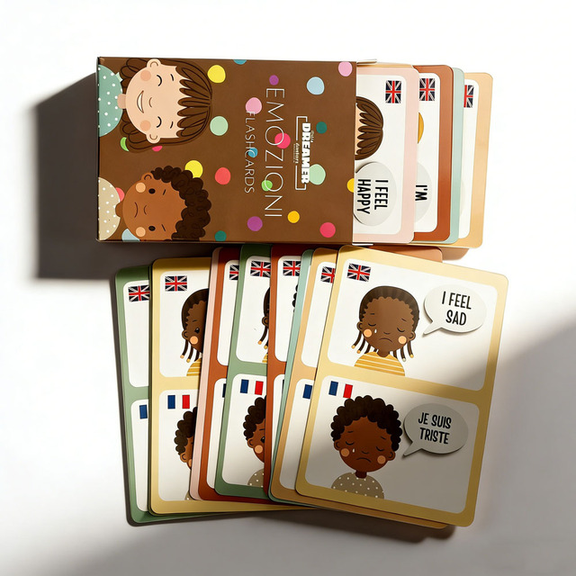 High Quality Wholesale English French Educational Flashcards Double-Sided Eco-Friendly Durable Game Cards