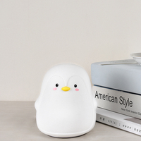 Lampe de chevet USB LED portable personnalisée pour chambre d'enfant, veilleuse animale en silicone, lampe tactile en forme de pingouin, éclairage de bureau USB