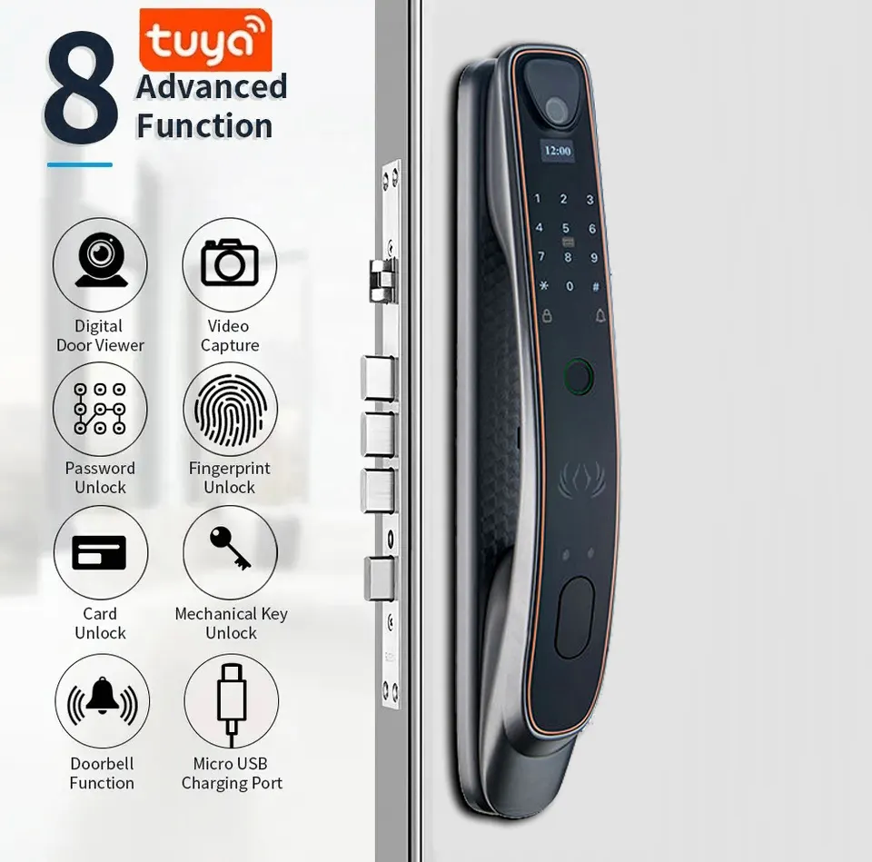 Tuya Wifi Smart Lock for Wood Door Full Automatic Home Door with Fingerprint & Smart Card New Generation Digital Door Lock · image 3
