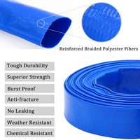 Tuyau de refoulement plat renforcé en PVC haute pression 3Dia x 100m 6 bars pour piscine, usage intensif, transfert d'eau
